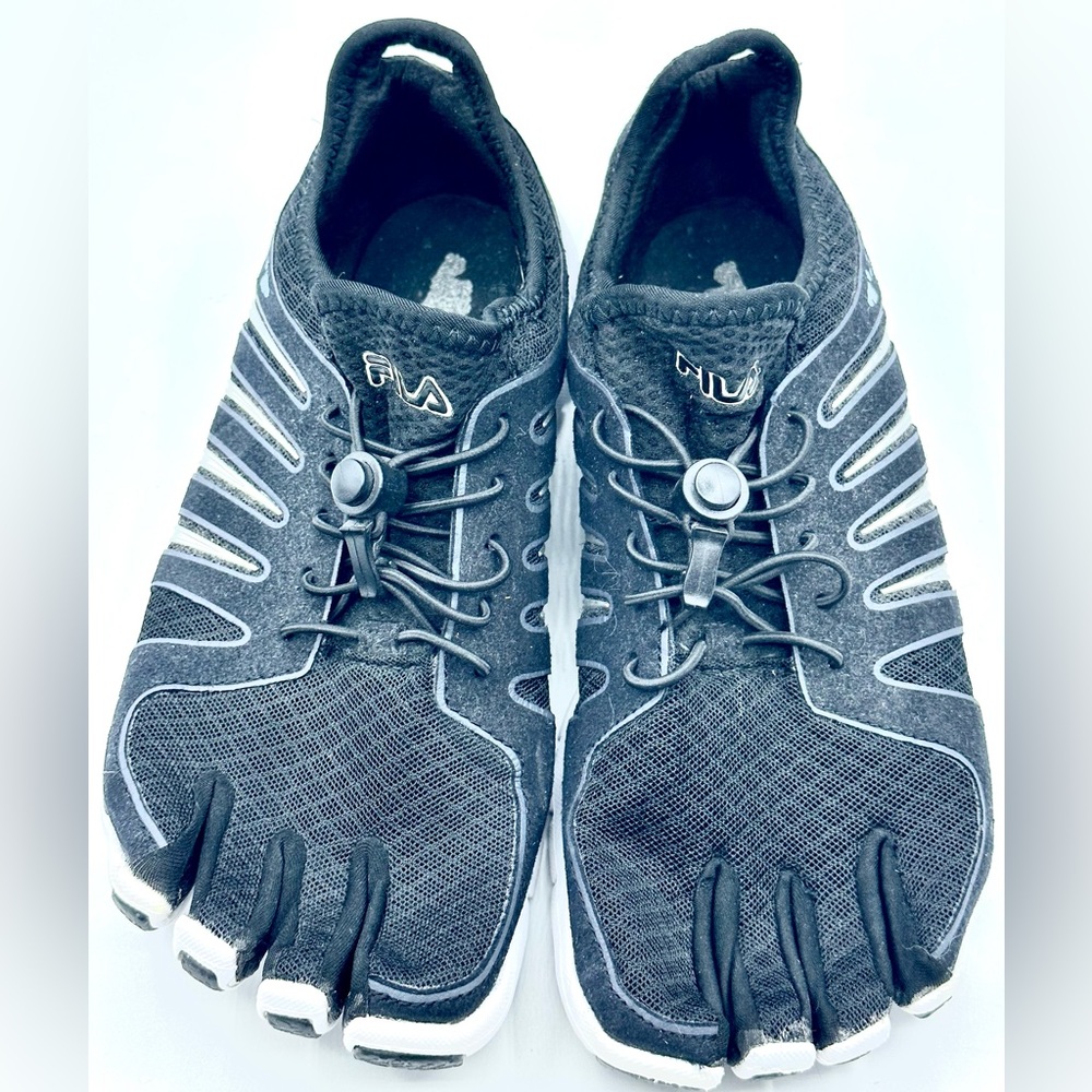 Fila Skele-Toes Minimalist Barefoot Running Black Shoes Mens Size 6.5